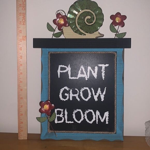 Plant Grow Bloom Wall Art Wooden Metal - Picture 1 of 4